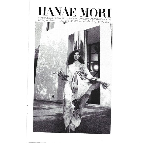 Hanae Mori Vintage 1977 Print Ad Featuring Elegant Scarf Collection Fashion - Picture 1 of 2